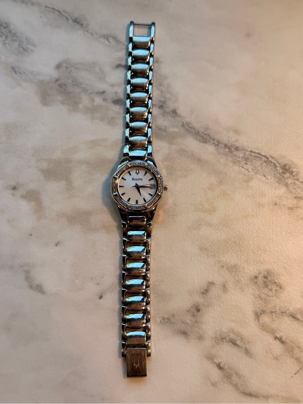 Women’s Bulova Silver Stainless Steel Watch With Crystals - Picture 4 of 8